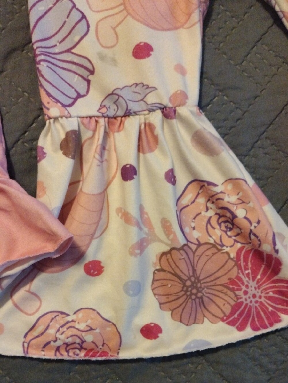 Girls Winnie The Pooh (Piglet) Floral Character Matching Set With Bell Bottoms - Picture 9 of 13